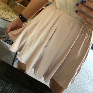 flowy blush suede skirt